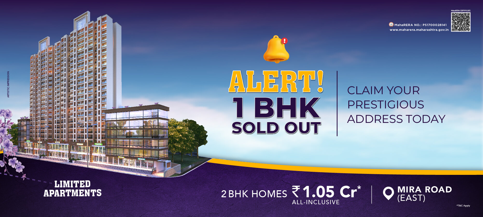 WS Apr Alert 1 BHK Sold Out Banner
